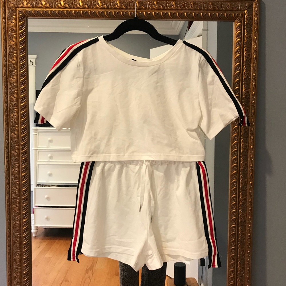 Striped top and bottom set